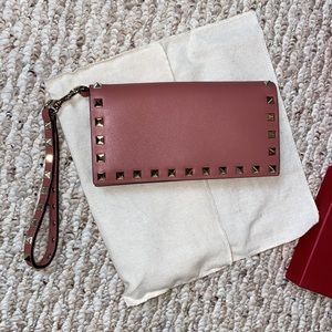Valentino Calfskin Rockstud Wrist Wallet